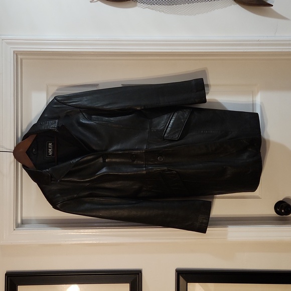 Vintage black Adler Collection leather coat women's M - Picture 1 of 5